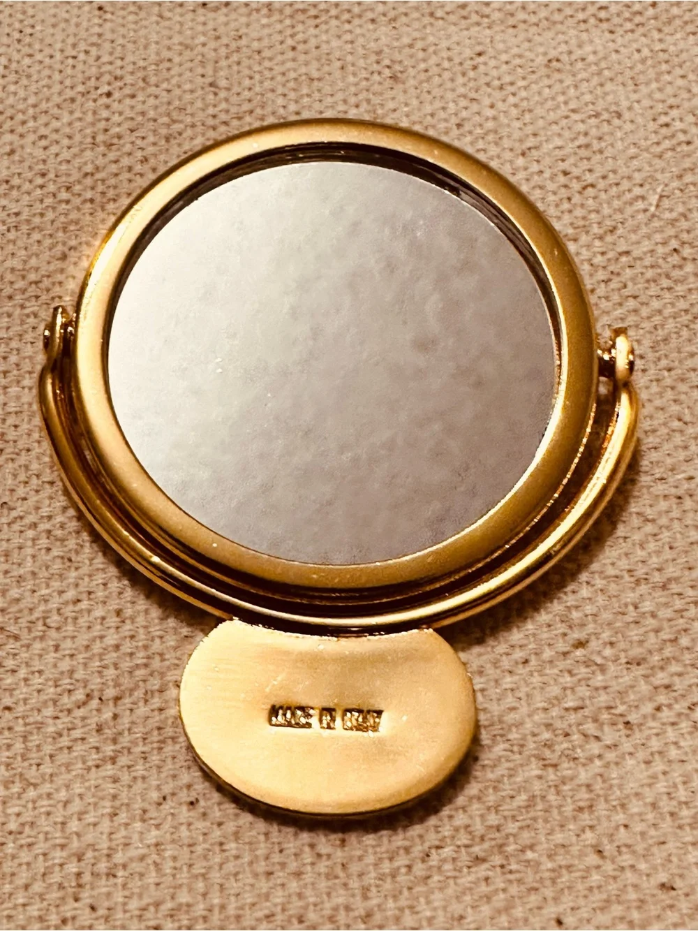 Judith Lieber | Mirror | Judith Lieber Mini Gold Flip Travel Makeup Mirror